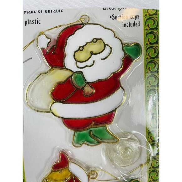 Vintage Christmas Suncatcher Resin Snowman Train Lantern Set of 3 New Old Stock - Picture 2 of 9